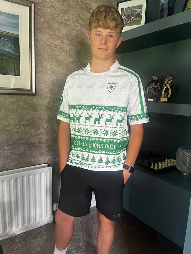 RUGBY Christmas Jersey- Green-white- Irish