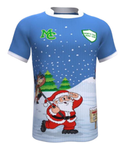 Pre order- Golf Christmas Jersey- North Pole Golf Club- Blue- Santa & Rudolf
