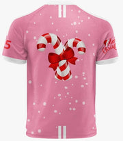Candycane Pink snowflake Christmas Jersey- MC Collection