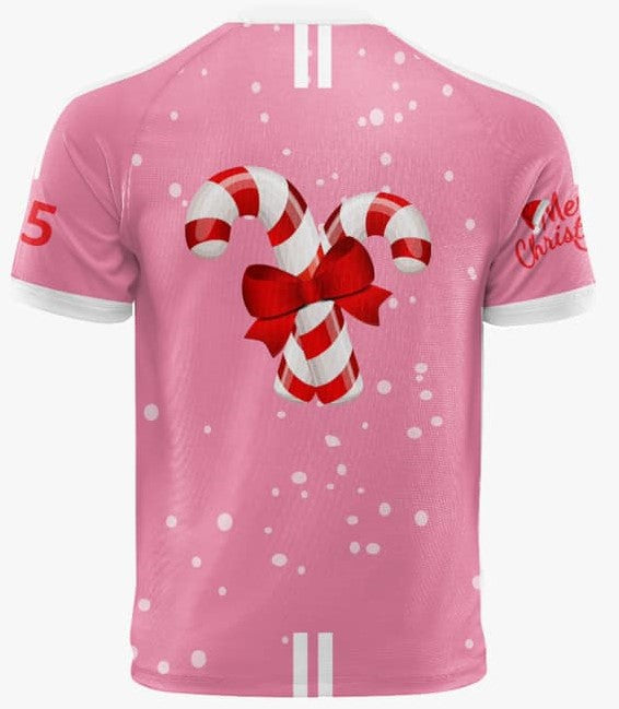Candycane Pink snowflake Christmas Jersey- MC Collection