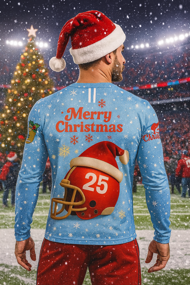 PRE ORDER -   American Football Christmas Jersey – Long Sleeve Christmas Sports Jersey -New collection