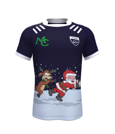 PRE ORDER- RUGBY Christmas Jersey- Lapland RFC- Navy- Santa Scoring A Try