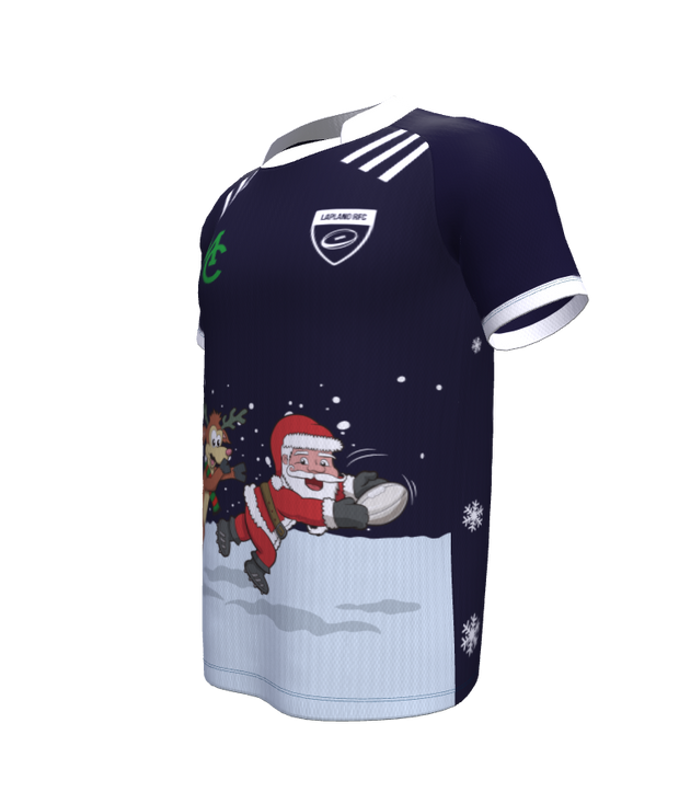 PRE ORDER- RUGBY Christmas Jersey- Lapland RFC- Navy- Santa Scoring A Try